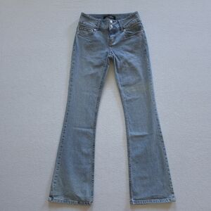 Vintage London Flare Jeans Double Button With Built In Butt Support Light Wash